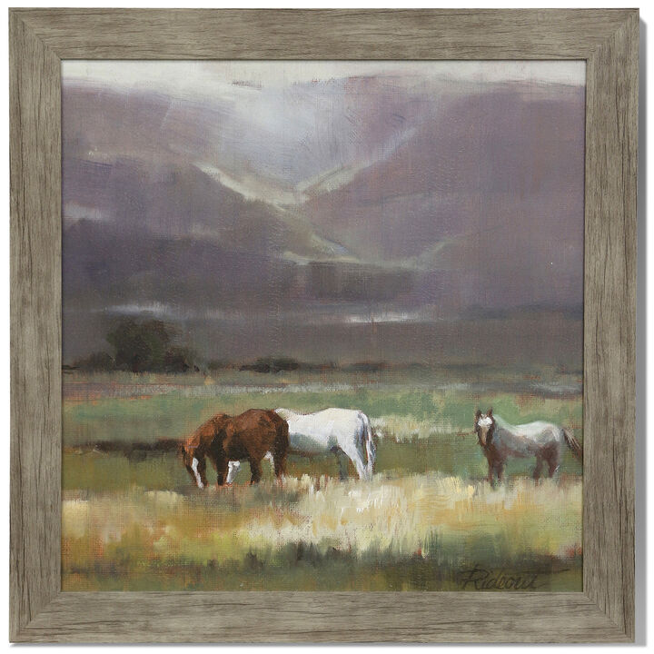 Field of Horses Framed Print