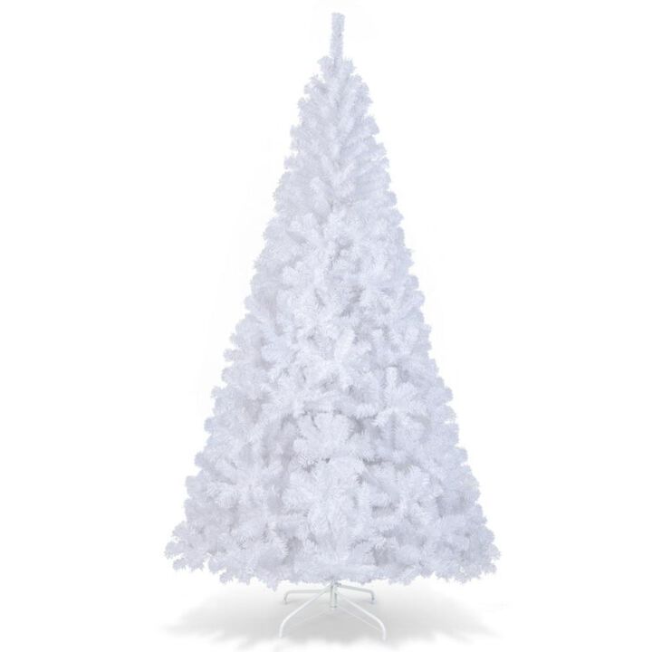 Hivvago 5/6/7/8 Feet White Christmas Tree with Solid Metal Legs