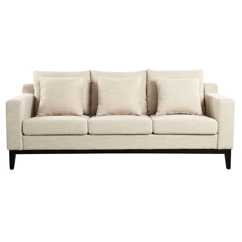 Merax Comfy 3-seat Sofa with Wooden Legs