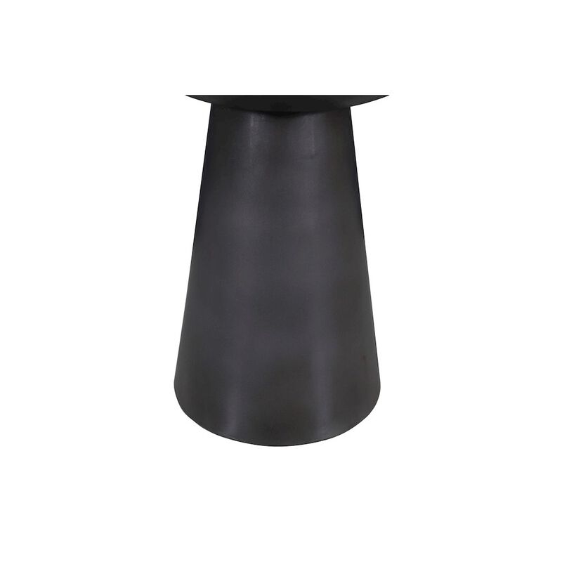 Circularity Modern Luxury Marble and Iron 15" Round Chairside Pedestal End Table