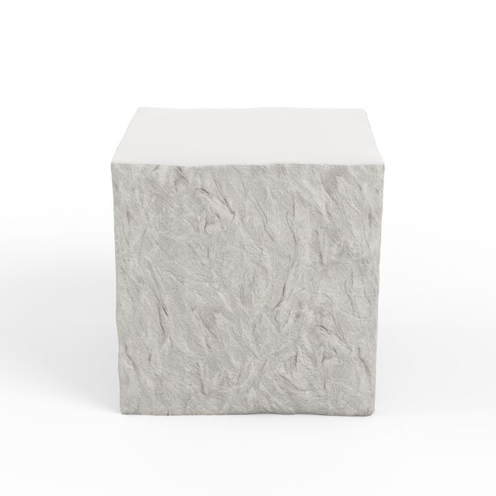 Antique Stone Square End Table