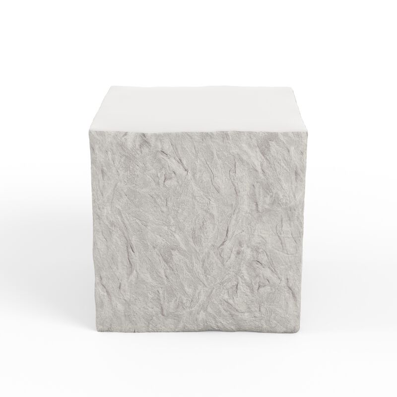 Antique Stone Square End Table