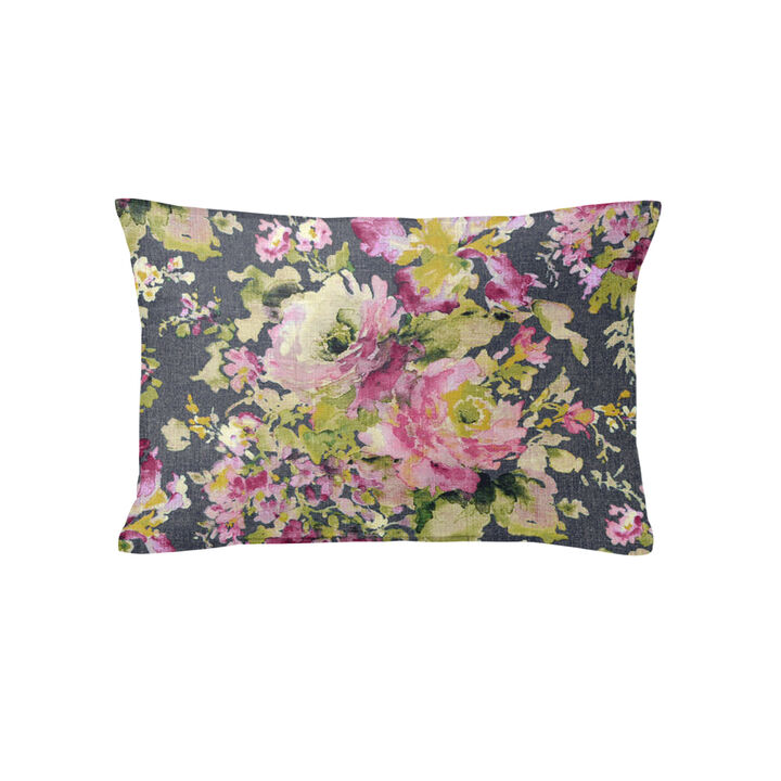 6ix Tailors Fine Linens Athena Linen Charcoal Decorative Throw Pillows