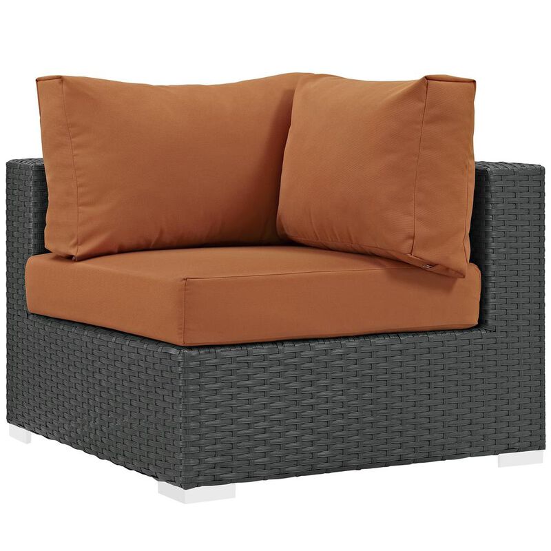 Sojourn 7 Piece Outdoor Patio Sunbrella Sectional Set - Canvas Tuscan
