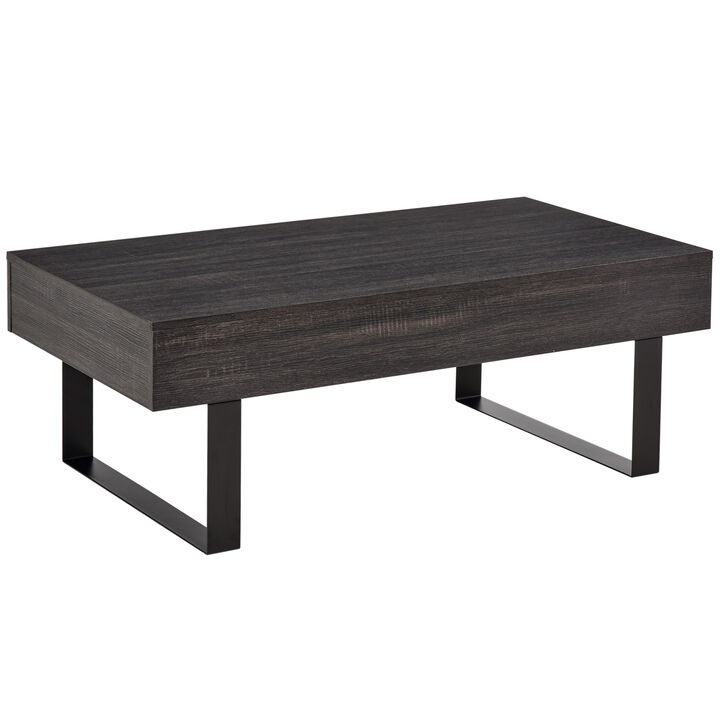 Dark Grey Living Room Table: Mid-century Coffee Table with Drawer