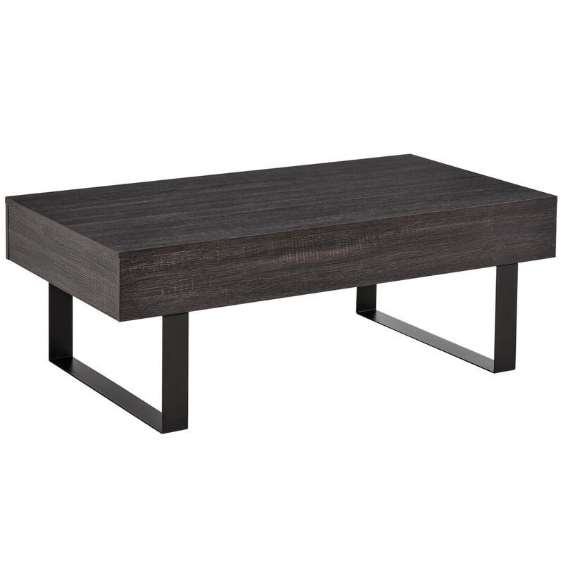 Dark Grey Living Room Table: Mid-century Coffee Table with Drawer