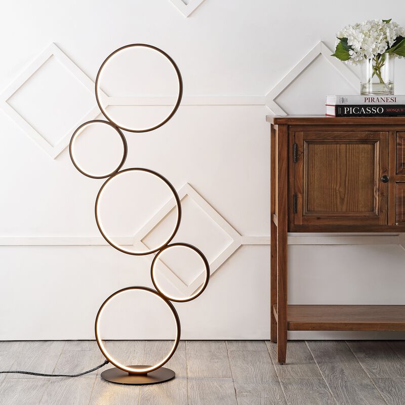 Pluto 5-Light Contemporary Modern Iron/Aluminum Integrated LED Floor Lamp