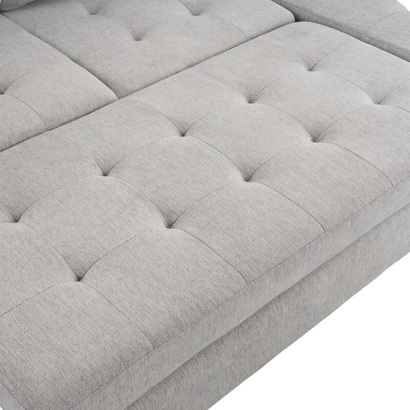 Merax L-shaped Sofa Sectional Couch Sofa Bed with 2 USB Ports