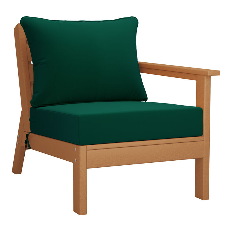 WestinTrends Outdoor Patio HDPE Loveseat Sofa with Patio Cushions