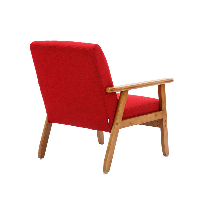Accent Chairs Set Of 2 With Side Table, Mid Century Modern Accent Chair, Wood And Fabric
