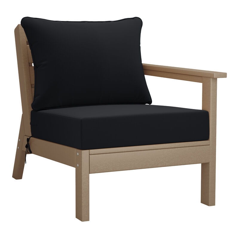 WestinTrends Outdoor Patio HDPE Loveseat Sofa with Patio Cushions