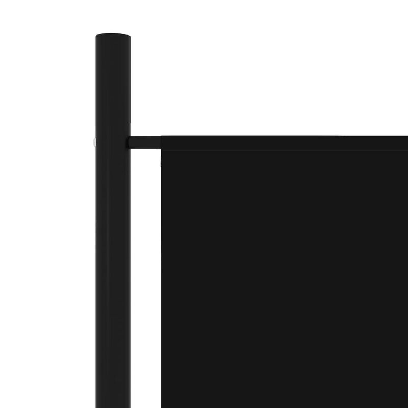 Dina 3 Panel Room Divider Screen, Black Fabric and Iron, 71 Inch - Benzara