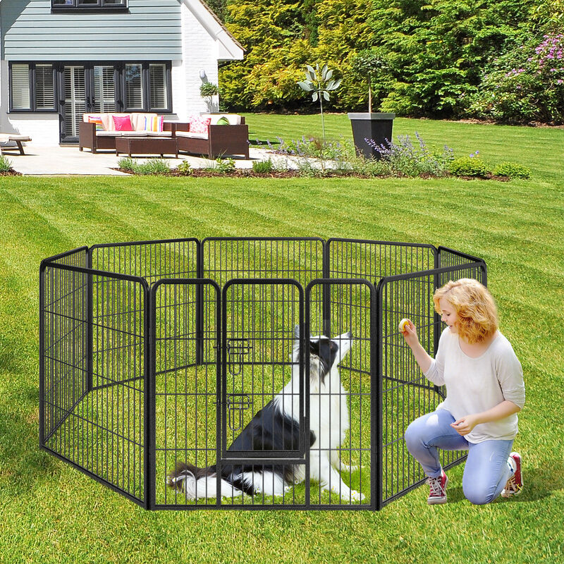 8-Panel Adjustable Pet Fence for Indoor & Outdoor Use – Secure and Versatile Pet Playpen