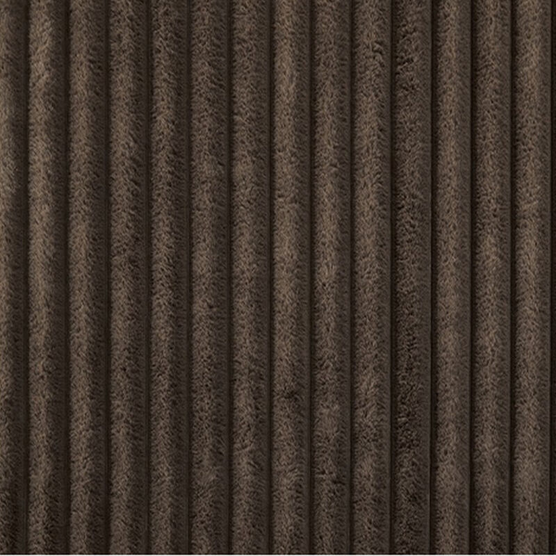 Faux Fur Throw Blanket, 61 Inch Plush Dark Brown Striped Polyester - Benzara