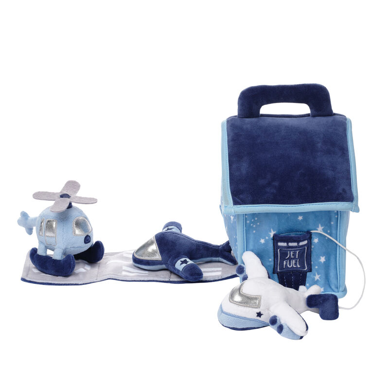 Bedtime Originals Interactive Airplane/Airport Plush Play Set with Stuffed Toys