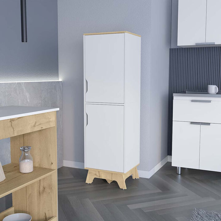 Single Kitchen Pantry Wallas, Kitchen, Light Oak / White
