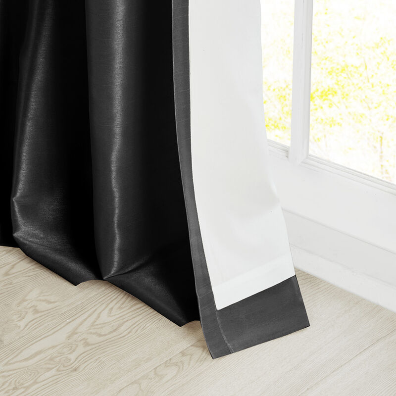 Gracie Mills Elroy Twist Tab Lined Faux Silk Window Curtain Panel - 50x108"
