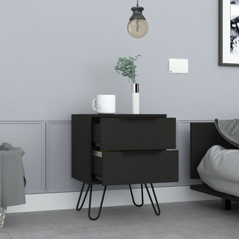 Streamdale Augusta 2 Nightstand, Four Legs, Two Drawers
