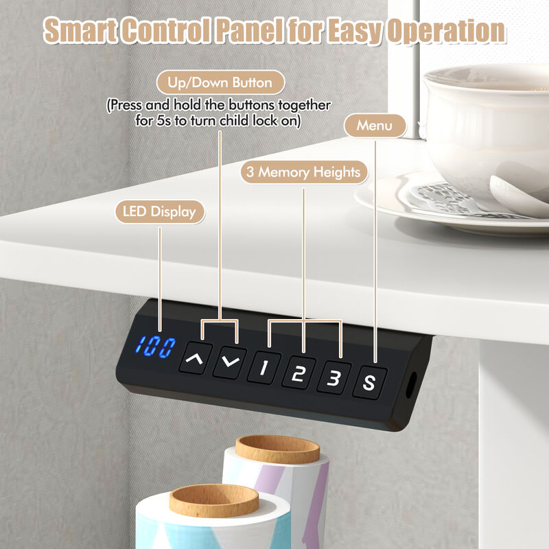 Adjustable Electric Standing Desk with Dual Drawers for Ergonomic Workspaces