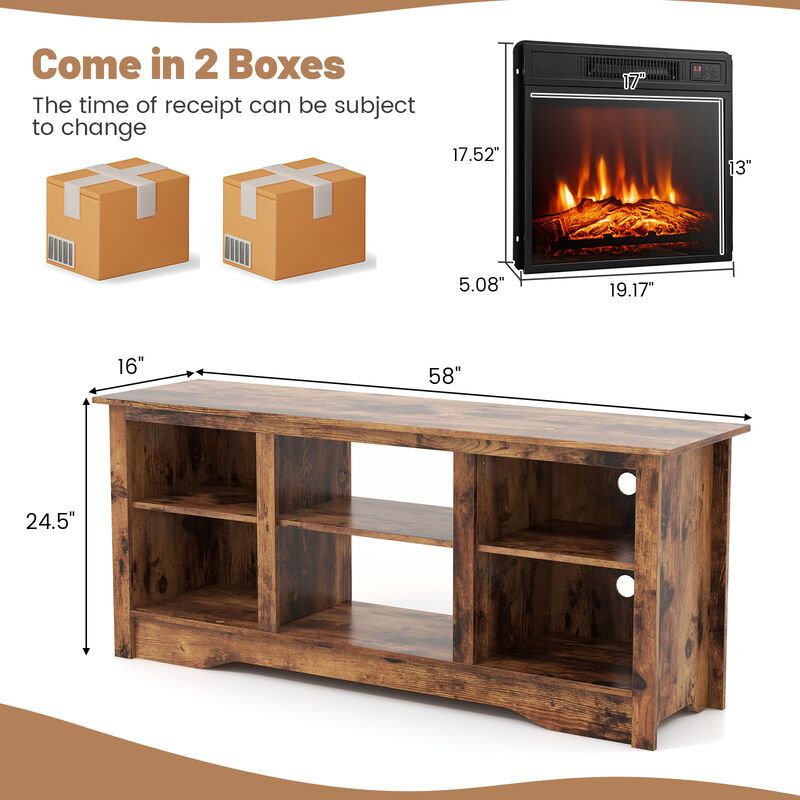 TV Stand for Flat Screen TVs with Adjustable Shelves