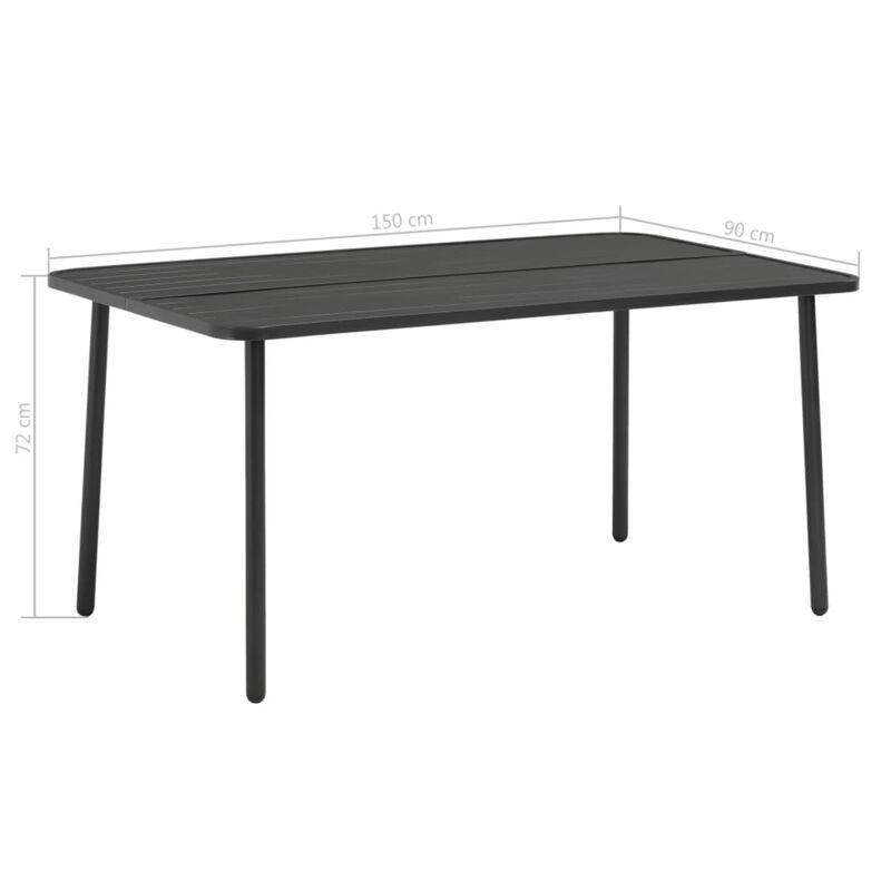 vidaXL Garden Table Dark Grey 59.1"x35.4"x28.3" Steel