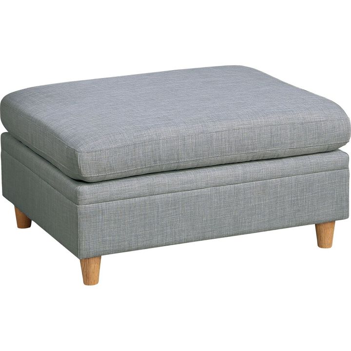 Living Room Furniture Ottoman Light Dorris Fabric 1 Piece Cushion Ottomans Wooden Legs