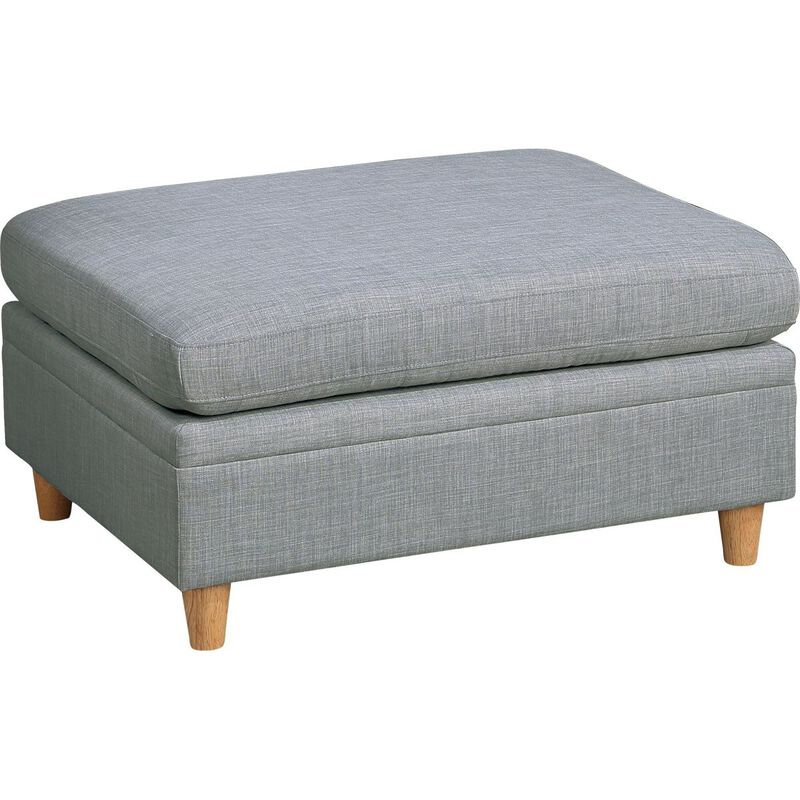 Living Room Furniture Ottoman Light Dorris Fabric 1 Piece Cushion Ottomans Wooden Legs
