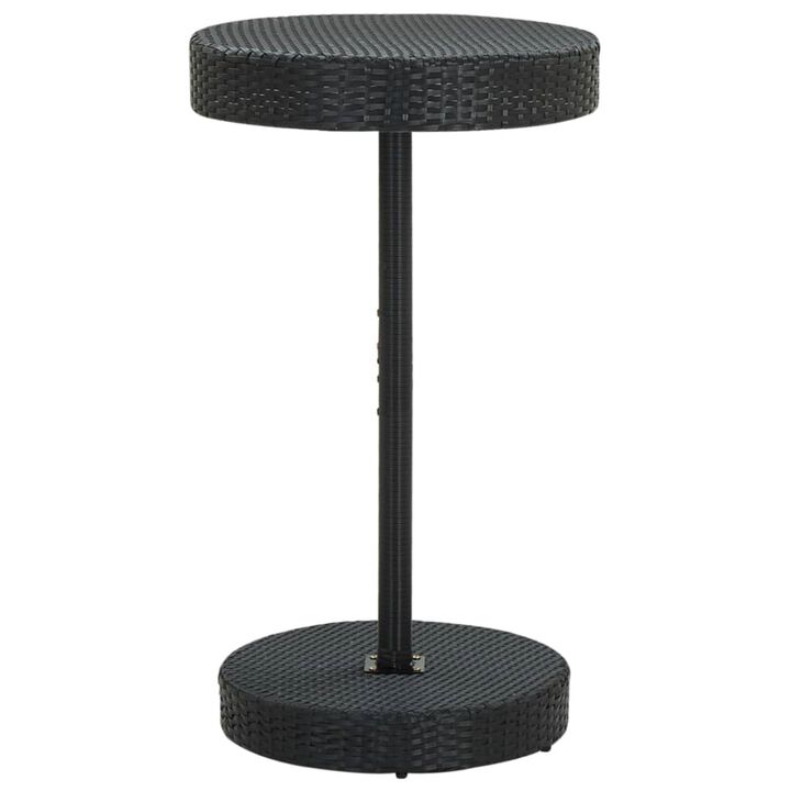 vidaXL 3 Piece Garden Bar Set with Cushions Poly Rattan Black