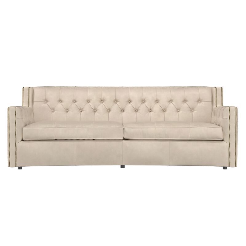 Living Candace Leather Sofa in White