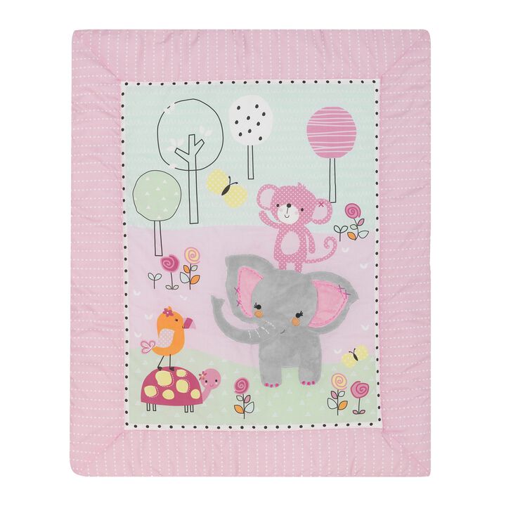 Bedtime Originals Twinkle Toes 3-Piece Crib Bedding Set - Blue, Pink, Gray