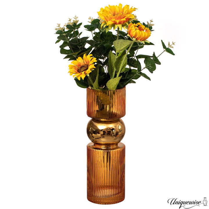 12-Inch Decorative Orange Glass Vase