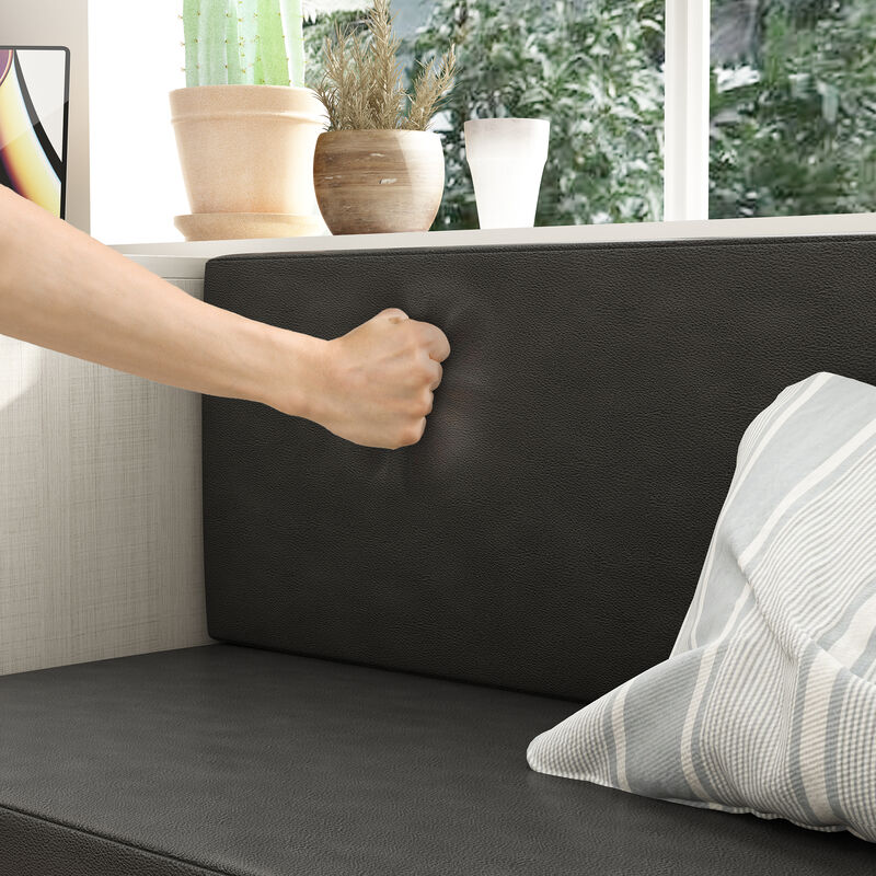 FUFU&GAGA Storage Bench with Cushion Seating, 3 Drawers, Shelving Units, (63" W x 15.7" D x 23.6" H), White