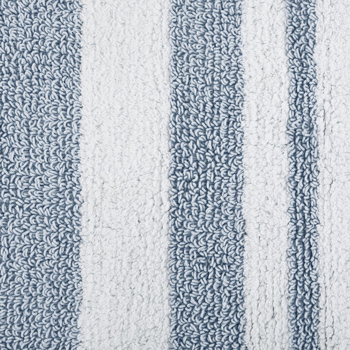 Gracie Mills Cecelia Casual Stripes Cotton Reversible Bath Rug  - 20x30"