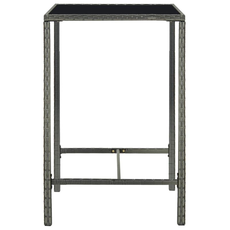 vidaXL 5 Piece Garden Bar Set Poly Rattan Gray