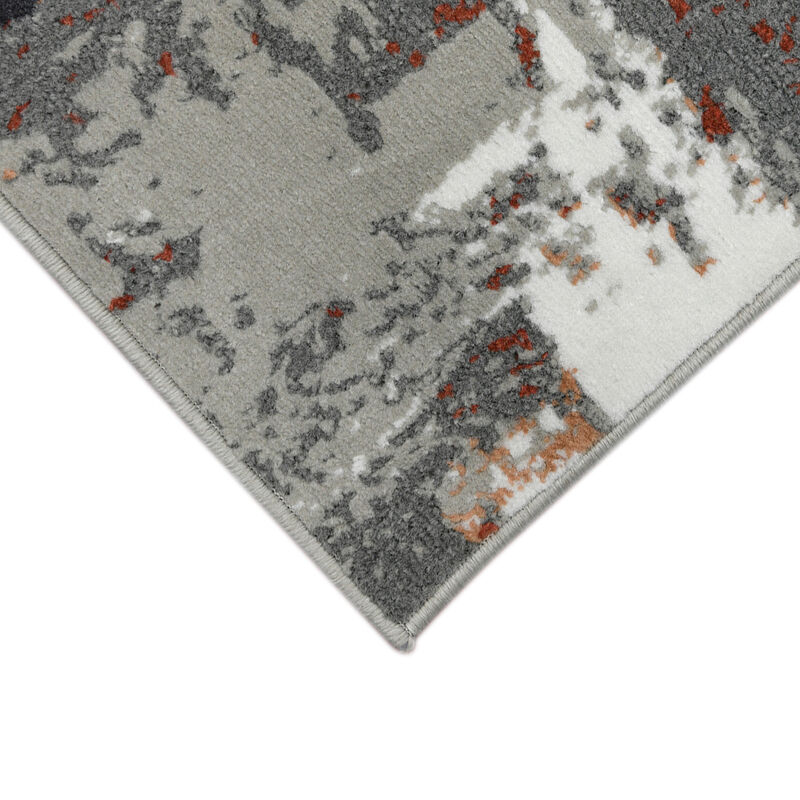 Alpine Ehra Rust Abstract Area Rug 6'7" x 9'