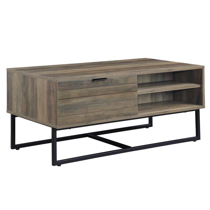 ACME Homare Coffee Table, Rustic Oak & Black Finish