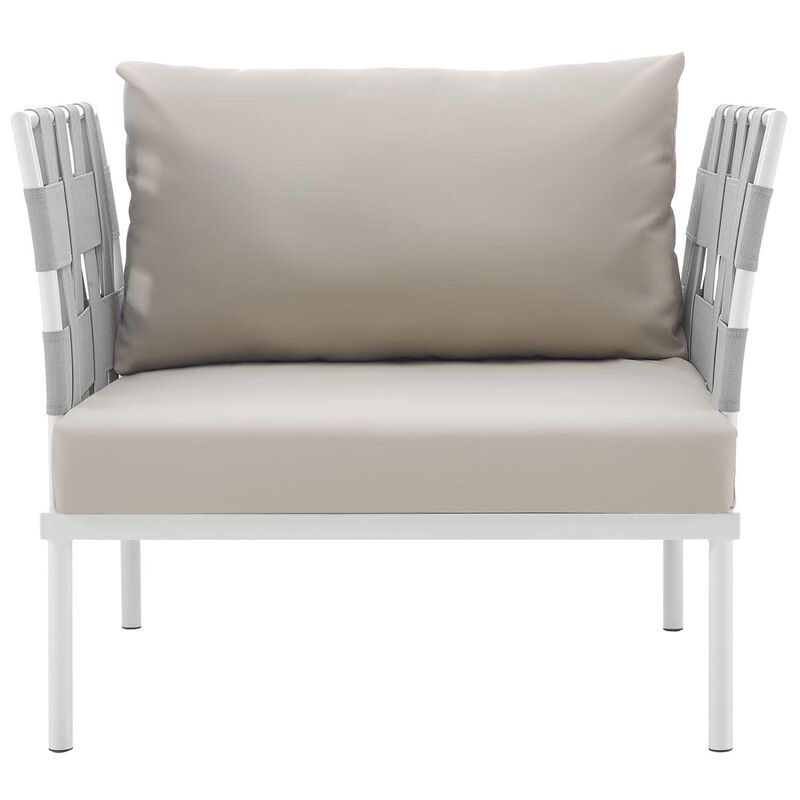 Modway EEI-2602-WHI-BEI MO-EEI-2602-WHI-BEI Harmony Outdoor Patio Aluminum, Armchair, White Beige