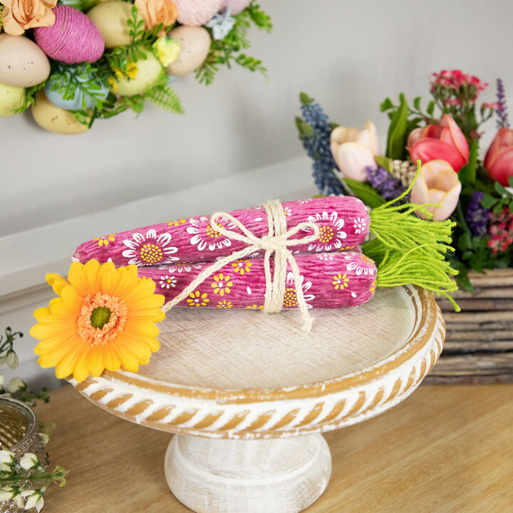 Floral Easter Carrot Decorations - 10.25" - Set of 3