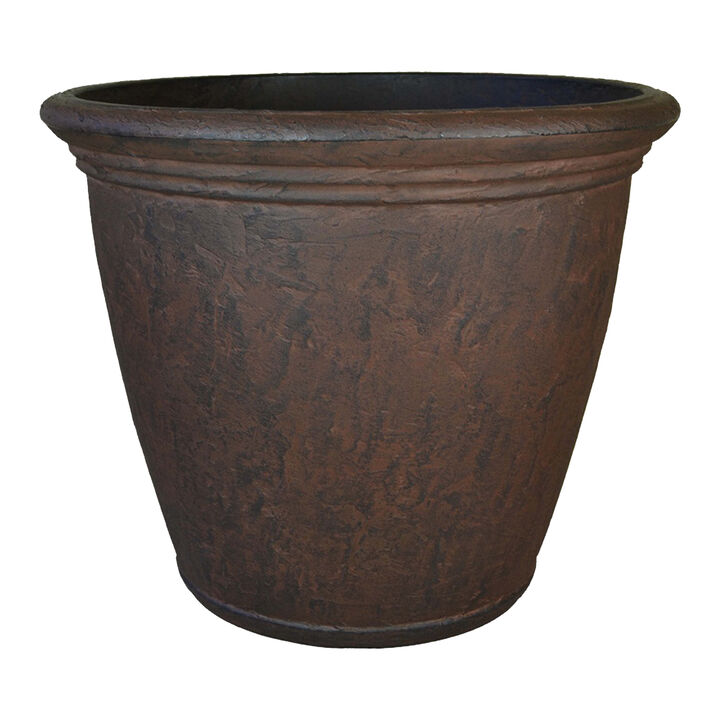 Sunnydaze Anjelica Polyresin Planter with UV-Resistance - Rust