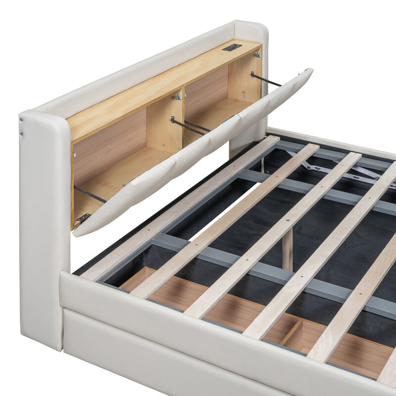 Merax Two in One Upholstered Platform Bed with Storage