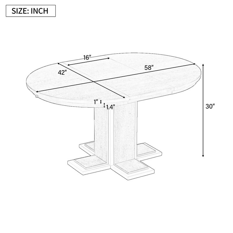 Merax Extendable Dining Table with a Middle Leaf