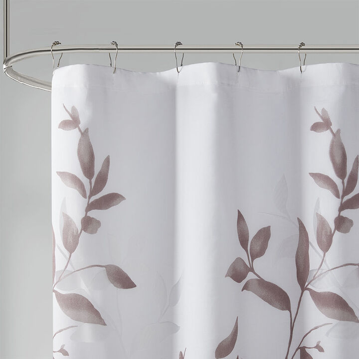 Gracie Mills Patton Modern Lightweight Botanical Burnout Shower Curtain