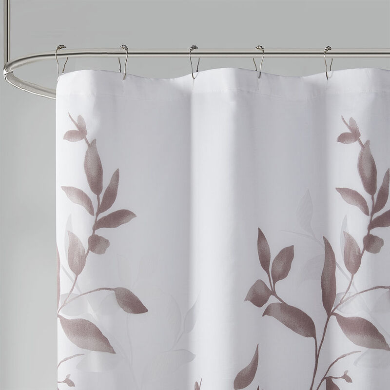 Gracie Mills Patton Modern Lightweight Botanical Burnout Shower Curtain