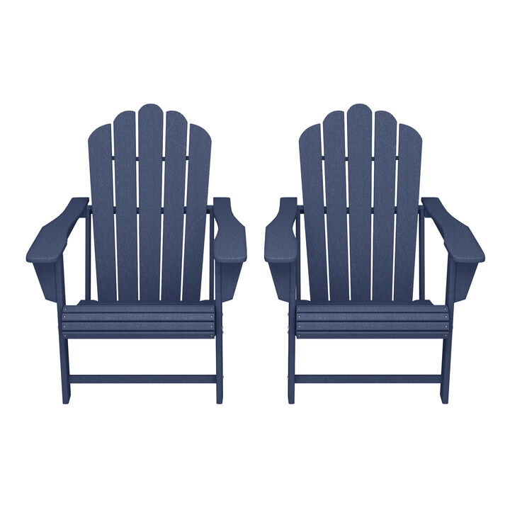 WestinTrends Outdoor Patio HDPE Adirondack Chairs With Cup Holders (Set of 2)