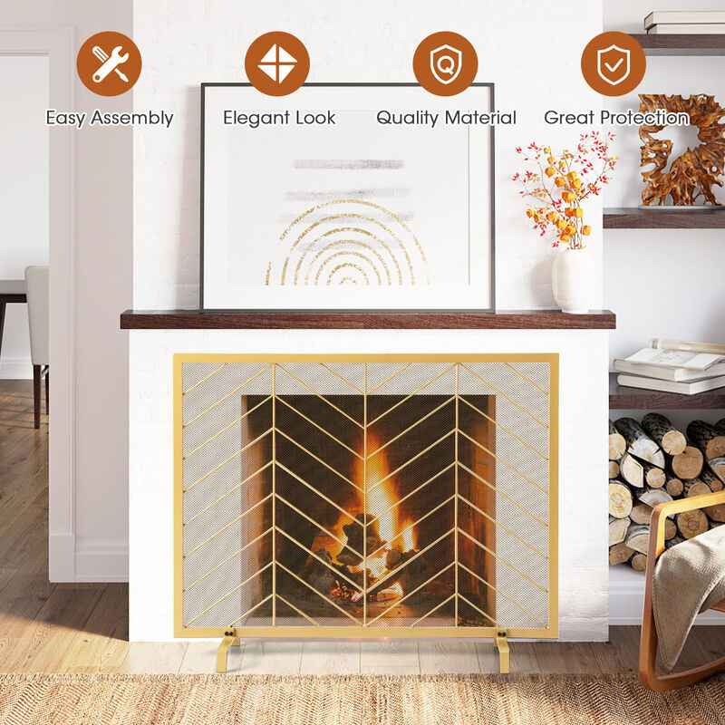 38 x 31 Inch Single Panel Fireplace Screen