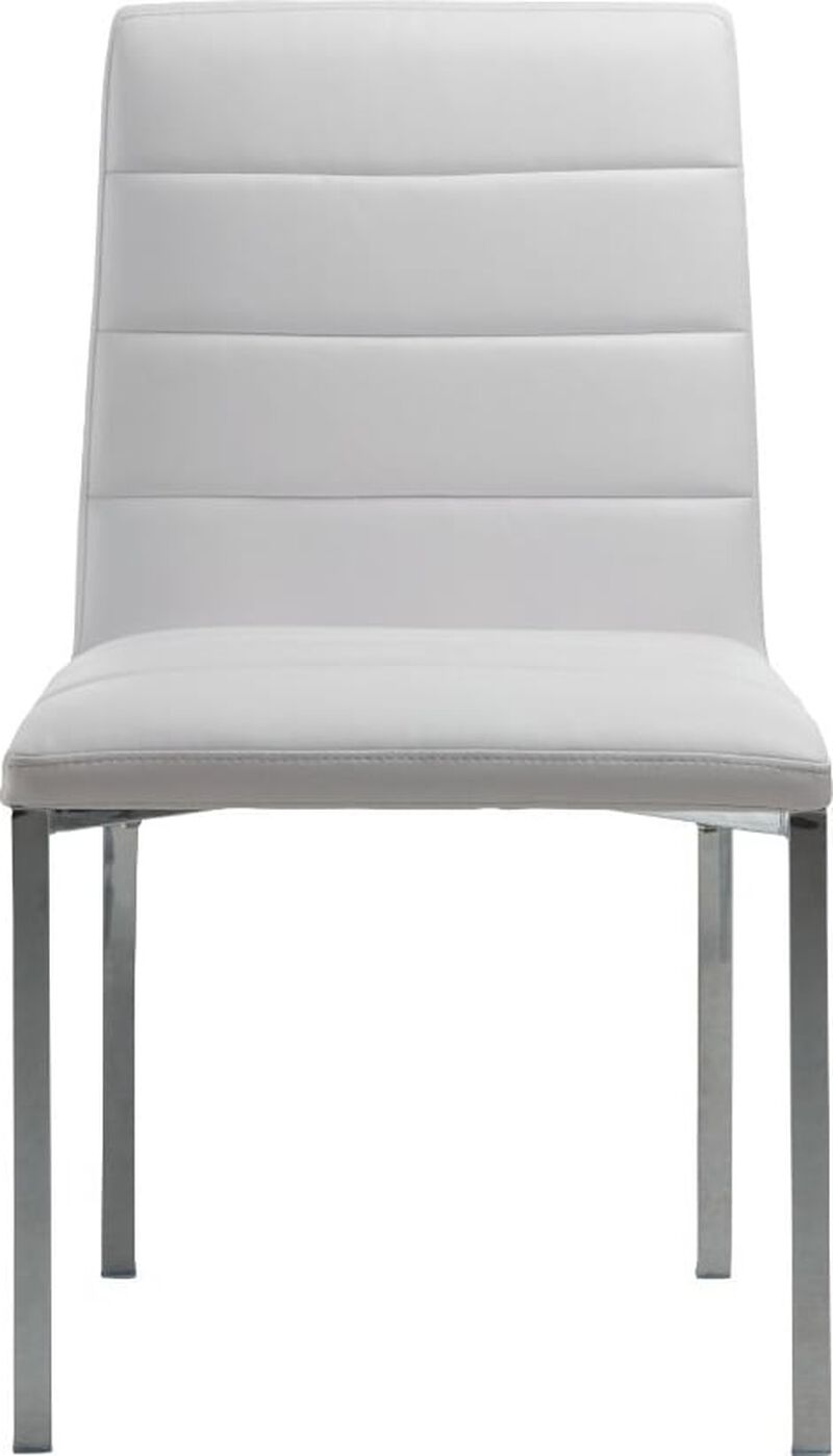 Amalfi Metal Back Chair in White Leather