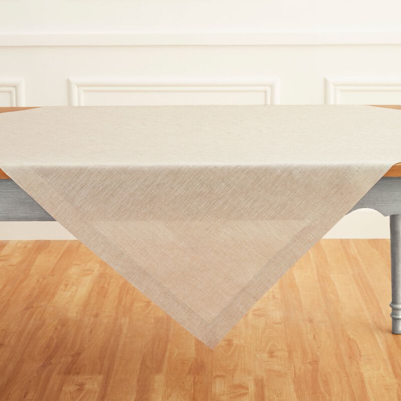 Solino Home 100% Pure Linen Table Throw 52 x 52 Inch | Athena