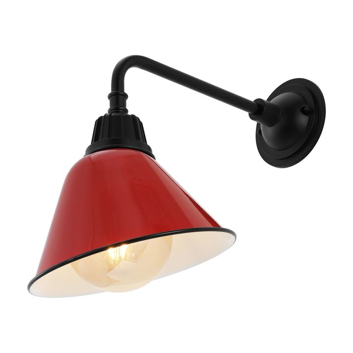 Croydon Farmhouse Industrial Indoor/Outdoor Iron LED Gooseneck Arm Outdoor Sconce