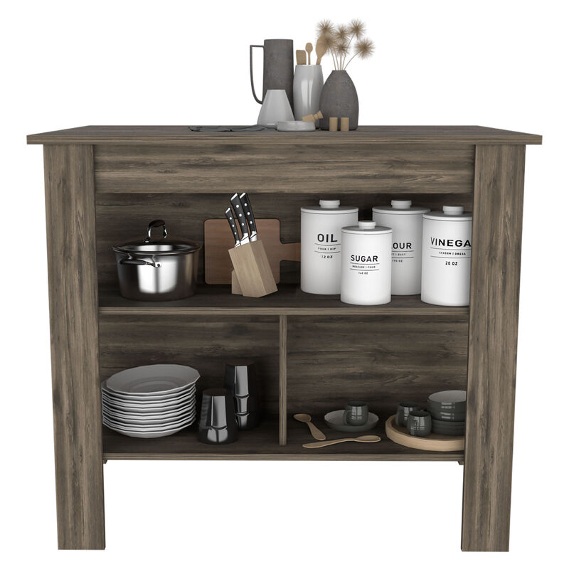 Kitchen Island Dozza, Kitchen, Dark Brown