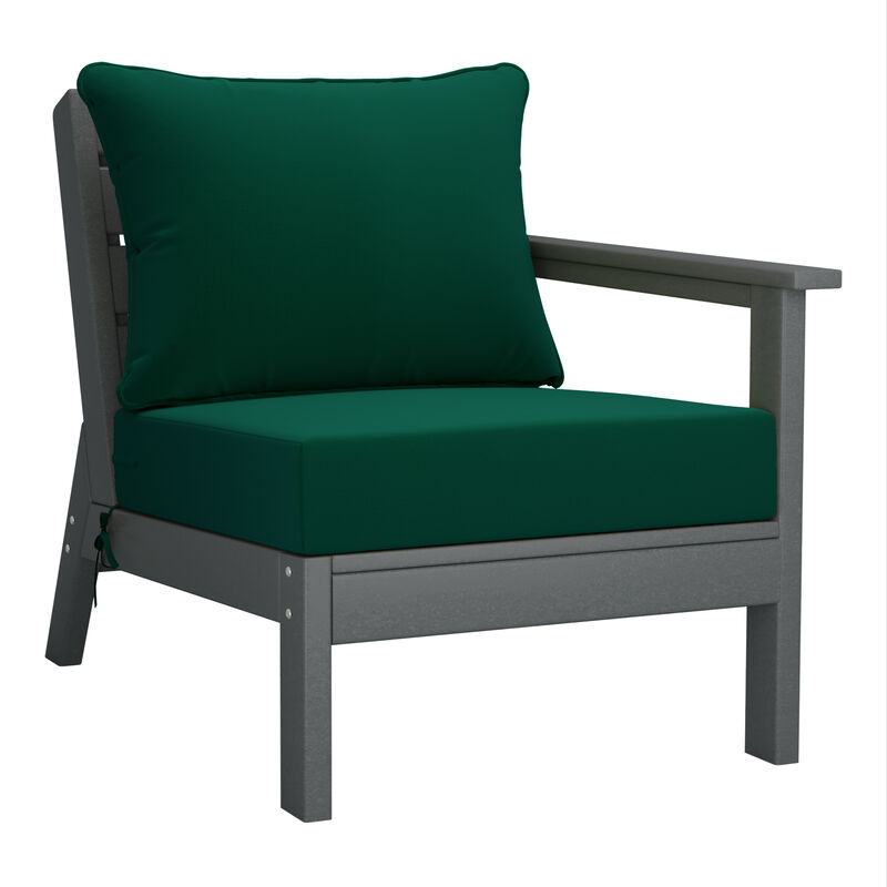 WestinTrends Outdoor Patio HDPE Loveseat Sofa with Patio Cushions
